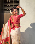 Cream Paithani Silk with Kadiyal Border Saree
