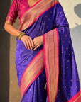 Violet Paithani Silk with Kadiyal Border Saree