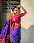 Violet Paithani Silk with Kadiyal Border Saree