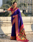 Violet Paithani Silk with Kadiyal Border Saree