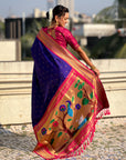 Violet Paithani Silk with Kadiyal Border Saree
