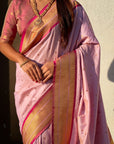 Lavender Paithani Silk with Kadiyal Border Saree
