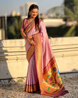 Lavender Paithani Silk with Kadiyal Border Saree