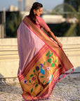Lavender Paithani Silk with Kadiyal Border Saree