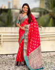 Rani Pink Soft Ikkat Patola Zari Woven Silk Saree