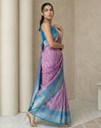 Lavender Soft Ikkat Patola Silk Geometric Ikkat Weaves Saree