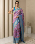 Lavender Soft Ikkat Patola Silk Geometric Ikkat Weaves Saree