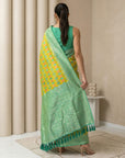 Mehendi Green Soft Ikkat Patola Silk Geometric Ikkat Weaves Saree