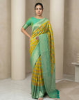 Mehendi Green Soft Ikkat Patola Silk Geometric Ikkat Weaves Saree