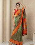Mehendi Green Soft Paithani Silk Zari Woven Saree with Peacock Pallu