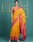 Orange Premium Soft Gadwal Silk Zari Woven Saree