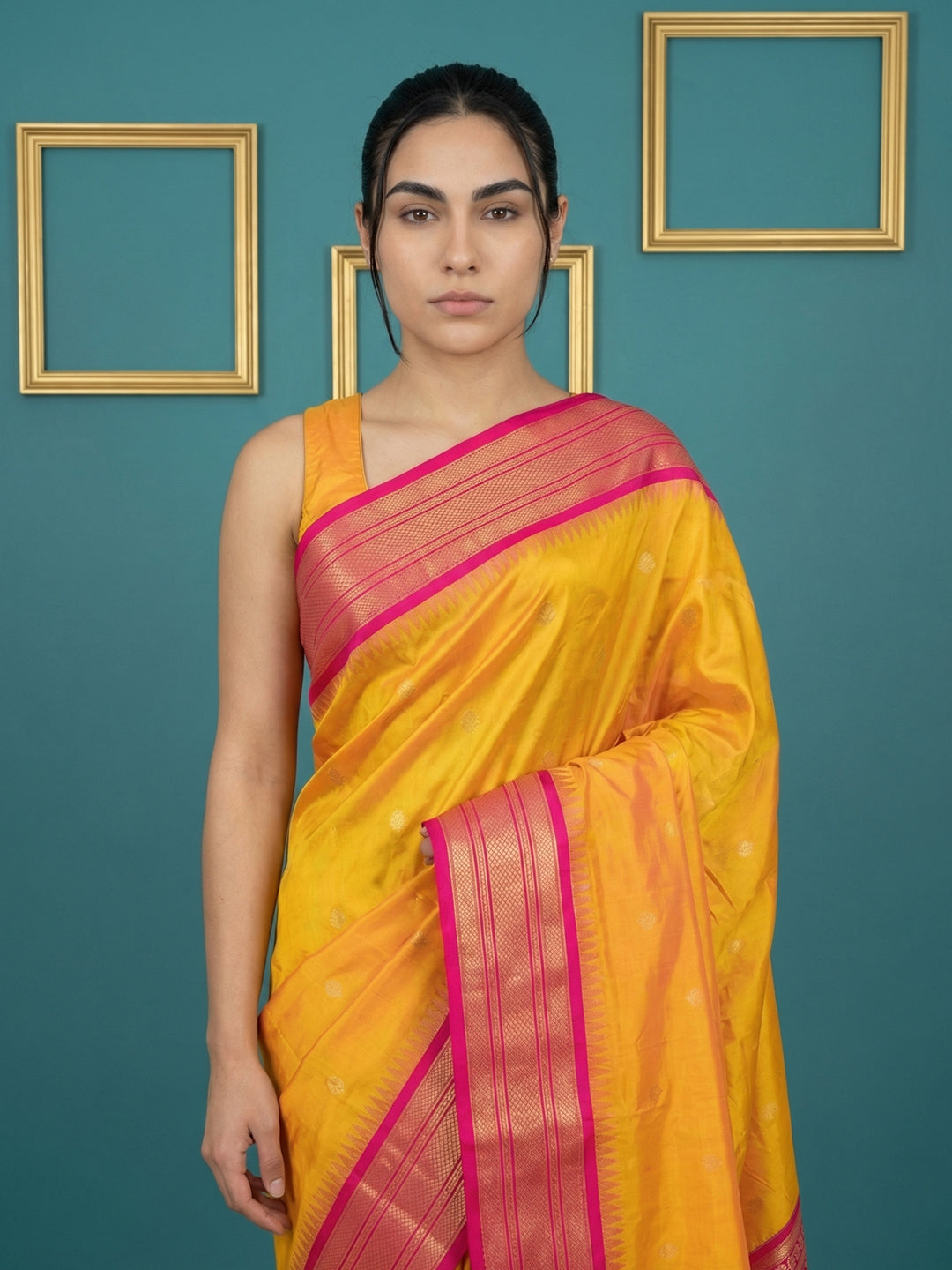 Orange Premium Soft Gadwal Silk Zari Woven Saree
