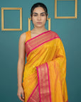 Orange Premium Soft Gadwal Silk Zari Woven Saree