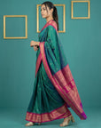 Peacock Blue Premium Soft Gadwal Silk Zari Woven Saree
