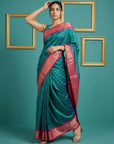 Peacock Blue Premium Soft Gadwal Silk Zari Woven Saree