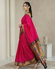Pink Soft Paithani Silk Zari Woven Saree with Peacock Pallu