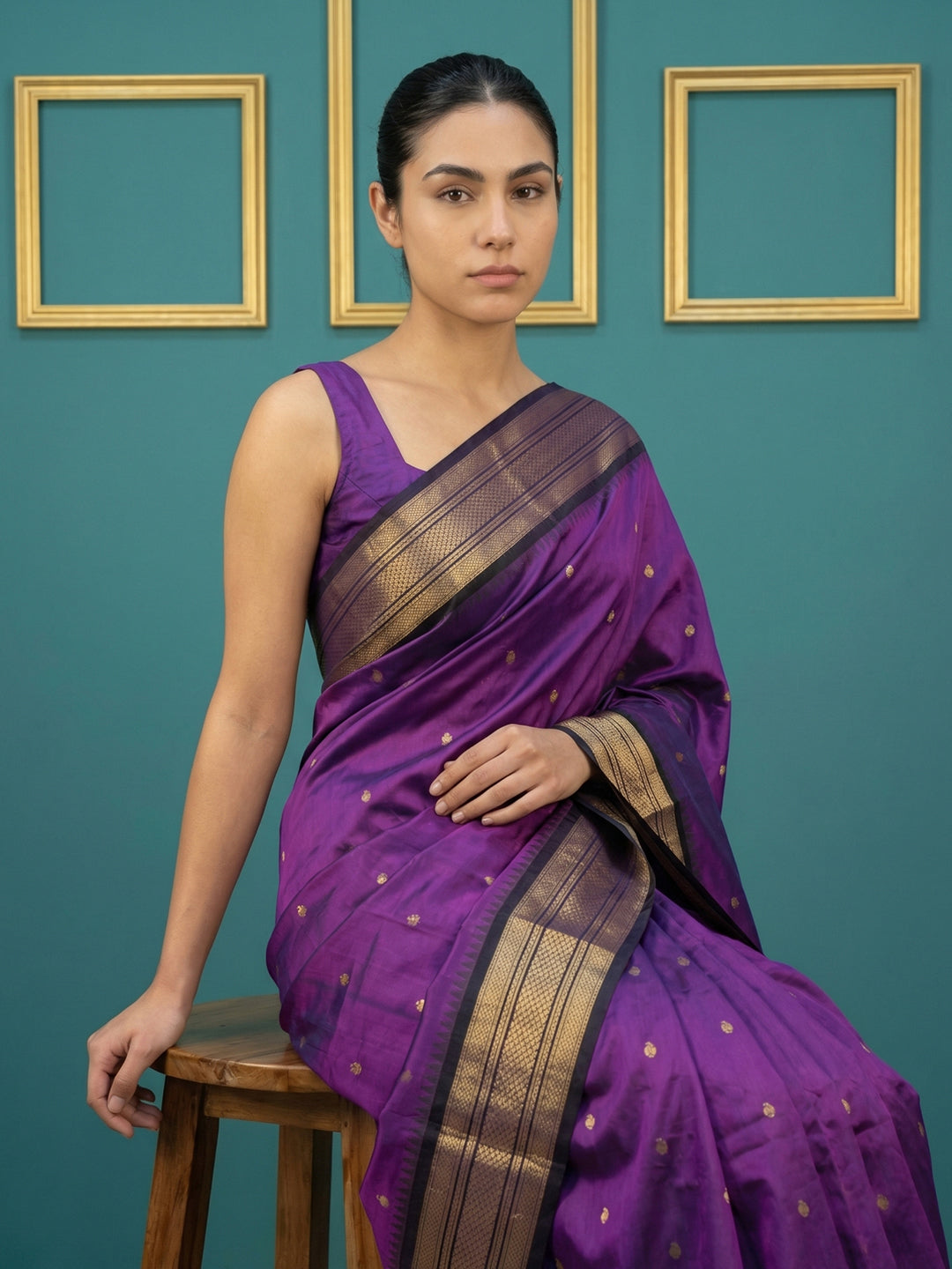 Purple Premium Soft Gadwal Silk Zari Woven Saree