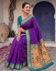 Purple Premium Traditional Maharani Paithani Silk Saree
