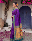 Purple Premium Traditional Maharani Paithani Silk Saree