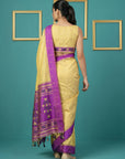 Cream & Purple Handloom Traditional Yeola Paithani Silk Saree