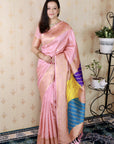 Light Pink Premium Silk with Zari Work & Rangoli Pallu