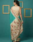 Sky Blue Tussar Silk Saree with Bandhani Pattern Saree