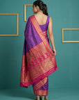 Purple (Red Tone) Premium Soft Gadwal Silk Zari Woven Saree