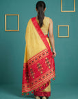 Cream & Red Handloom Traditional Yeola Paithani Silk Saree