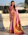 Lavender Paithani Silk with Kadiyal Border Saree