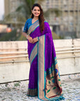 Purple Paithani Silk with Kadiyal Border Saree