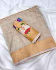 Cream Soft Paithani Silk Saree with Rajhans Pallu