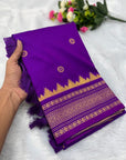Purple Traditional Gadwal Inspired Paithani Silk Saree