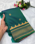 Peacock Blue Traditional Gadwal Inspired Paithani Silk Saree