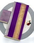 Purple Soft Patta Concept Silk Saree with Fancy Lace work