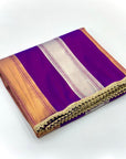 Purple Soft Patta Concept Silk Saree with Fancy Lace work