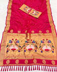 Rani Pink Soft Paithani Silk Saree with Rajhans Pallu