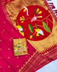 Rani Pink Traditional Gadwal Inspired Paithani Silk Saree