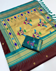 Coffee Premium Traditional Maharani Paithani Silk Saree