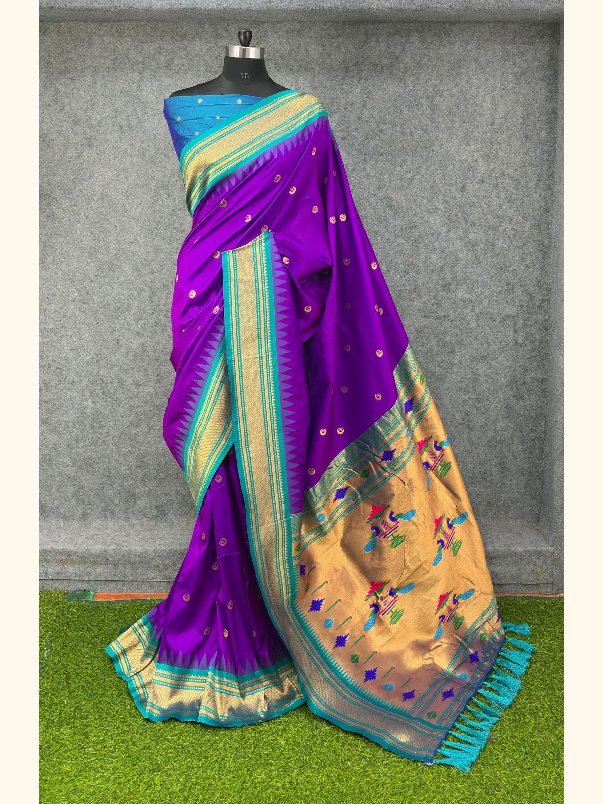Purple Premium Traditional Maharani Paithani Silk Saree