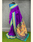 Purple Premium Traditional Maharani Paithani Silk Saree