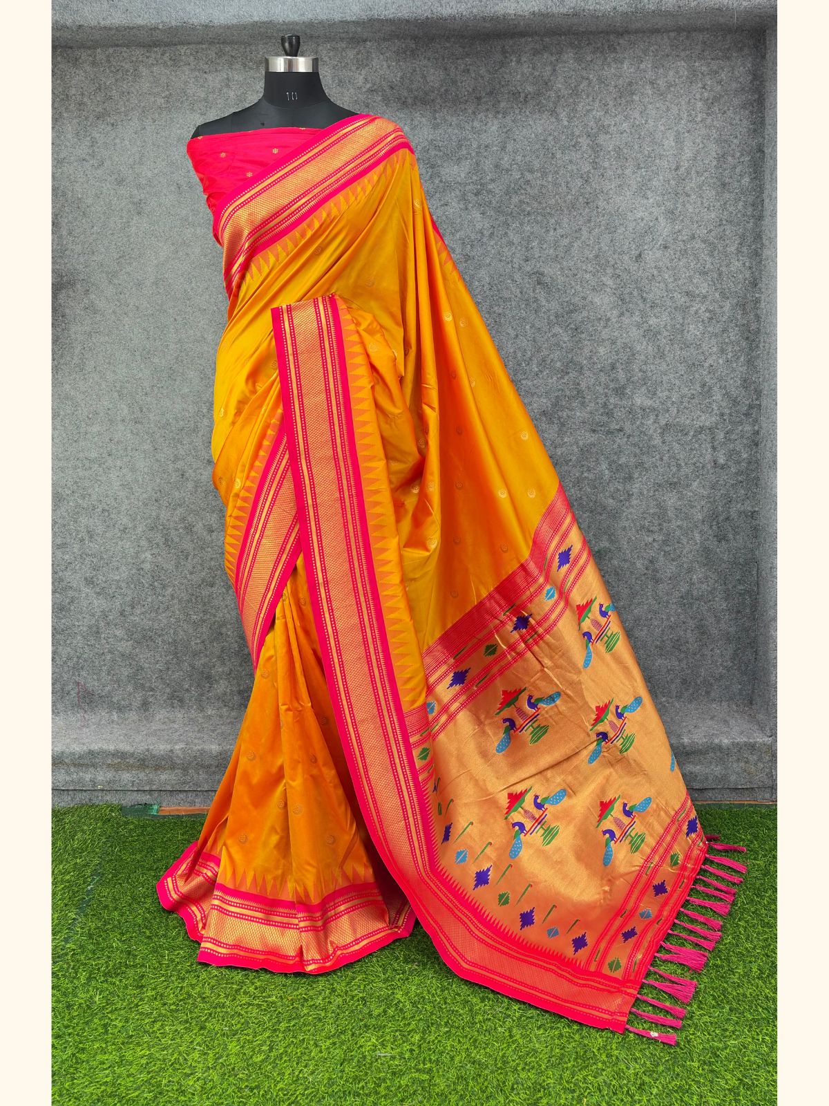 Gold Premium Traditional Maharani Paithani Silk Saree