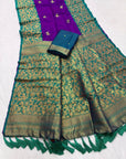 Purple Soft Silk Zari Woven Saree with Butterfly Concept Saree