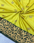 Mehendi Green Soft Silk Zari Woven Saree with Butterfly Concept Saree