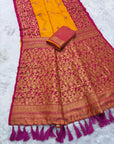 Orange Soft Silk Zari Woven Saree with Butterfly Concept Saree