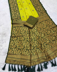 Mehendi Green Soft Silk Zari Woven Saree with Butterfly Concept Saree