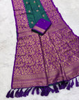 Peacock Blue Soft Silk Zari Woven Saree with Butterfly Concept Saree