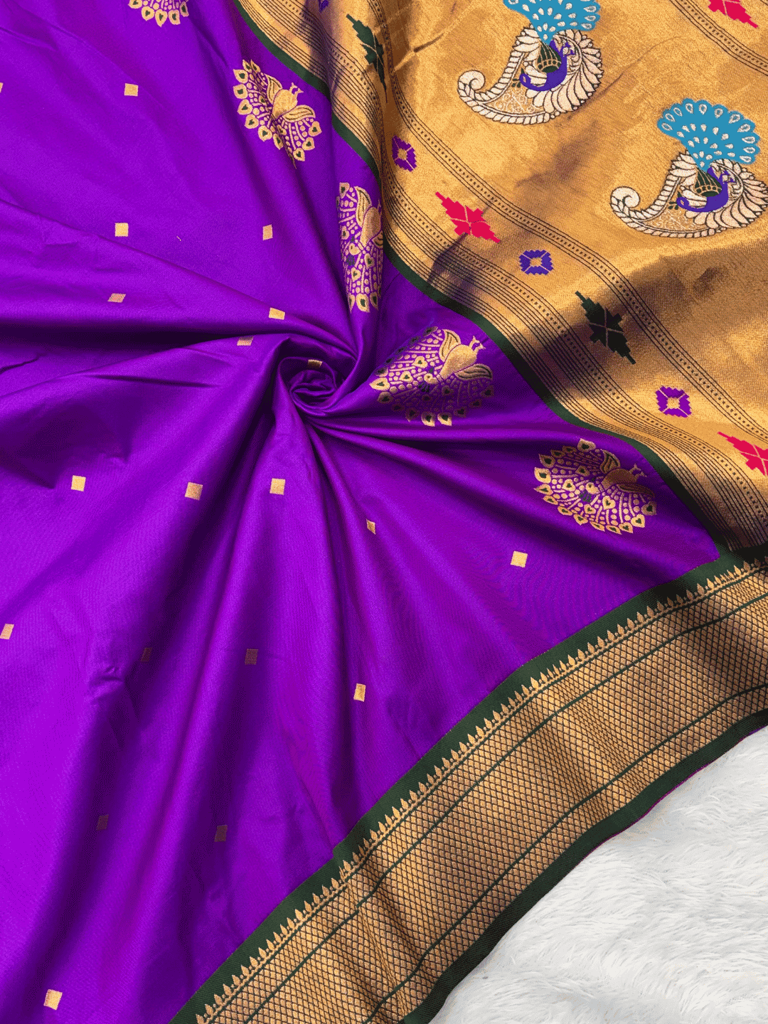 Purple kalanjali Paithani Silk Zari Woven Saree