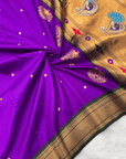 Purple kalanjali Paithani Silk Zari Woven Saree