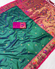 Peacock Blue Traditional Yeola Paithani Silk Zari Woven Saree