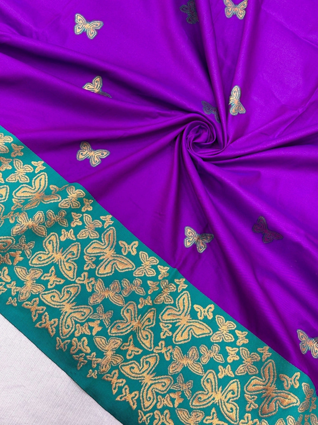 Purple Soft Silk Zari Woven Saree with Butterfly Concept Saree